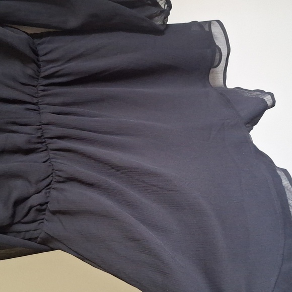 Express Ruffle Tie V-Neck Long Sleeve Romper Size Large - Picture 14 of 14